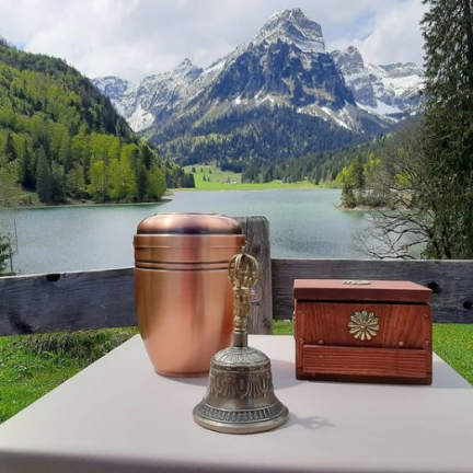 mountain burial memorial service with abbot Reding Switzerland