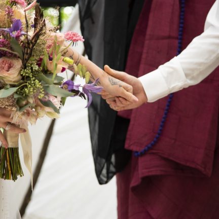 Wedding Rings at the wedding ceremony conducted by abbot Reding