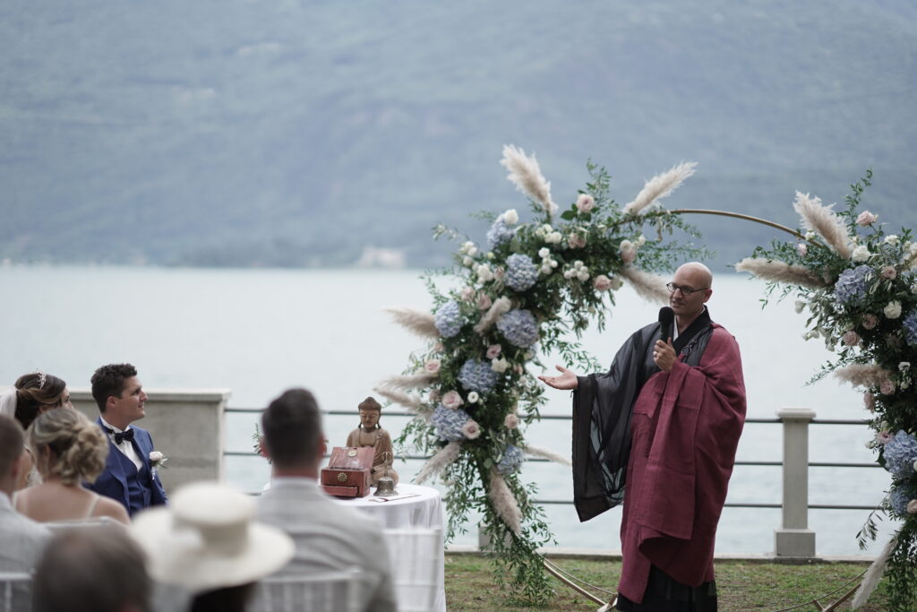 Lake como wedding speaker zen monk marcel reding at the palazzo gallio in italy | honora zen monastery