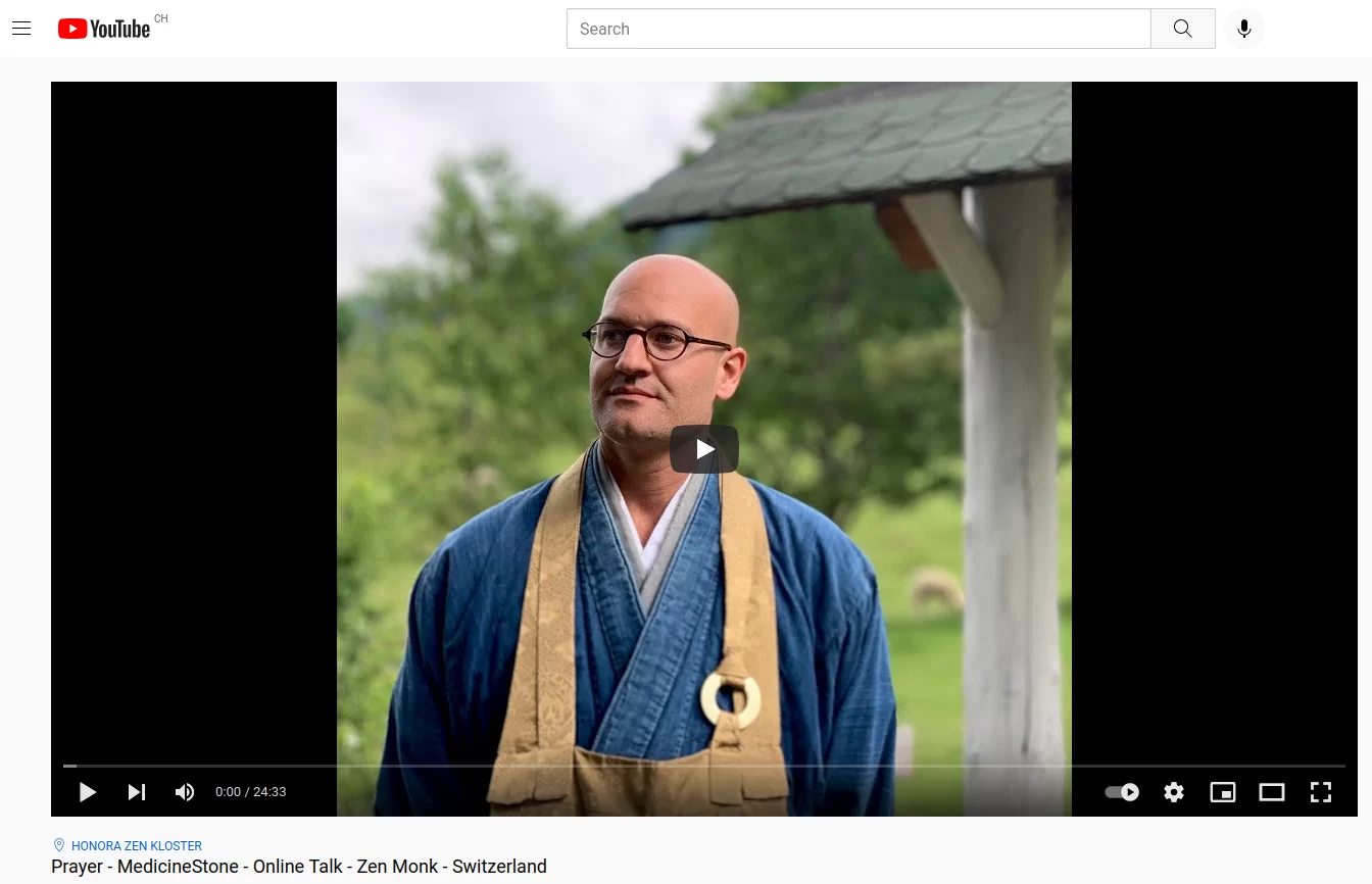 Dharma online meditation with swiss Zen Father Master Reding from Switzerland